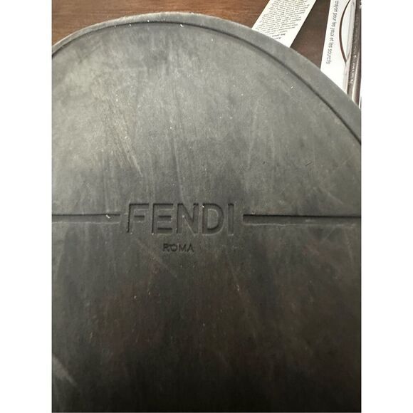 Fendi Zucca FF Logo Leather Slides Women's Size: - Picture 10 of 11